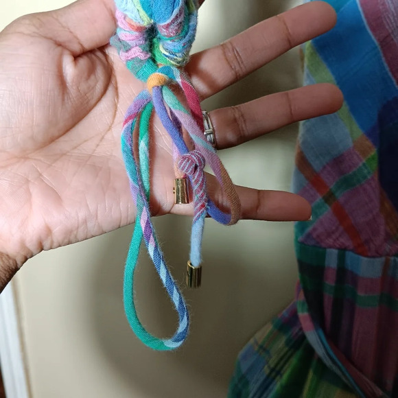 Ralph Lauren off shoulder,multi color plaid dress with pockets a size 6 - Picture 4 of 7